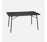 Sweeek. 4-Seater Metal Folding Garden Table 140Cm Amelia 140Cm Anthracite 141.2X80X72.5 Cm