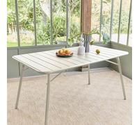 sweeek 4-seater Metal Folding Garden Table 140cm in Beige swe eige