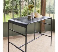 Sweeek. 4-Seater Metal Bar Garden Table Amelia 120Cm Anthracite 120X70X95 Cm