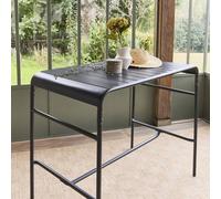 Sweeek. 4-Seater Metal Bar Garden Table Amelia 120Cm Anthracite 120X70X95 Cm