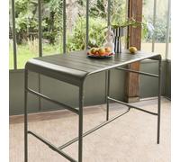 Sweeek - 4-Seater Metal Garden Bar Table Khaki Green 120X70X95 Cm - Amelia 120Cm