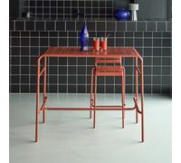 Sweeek - 4-Seater Metal Garden Bar Table Terracotta 120X70X95 Cm - Amelia 120Cm