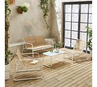sweeek 4-seater Metal Garden Furniture Set in White sweeek White