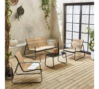 Sweeek - 4-Seater Metal Garden Sofa Set Silvi Anthracite 77X114X76 Cm