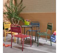 sweeek 4-seater Metal Table & Chair Set sweeek Multicolor