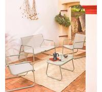 Sweeek - 4-Seater Steel Garden Sofa Set Noto Khaki Green 78X122X39 Cm