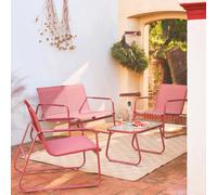 Sweeek - 4-Seater Steel Garden Sofa Set Noto Terracotta 78X122X39 Cm
