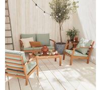Sweeek - 4-Seater Wooden Garden Sofa Set Natural 123X82.7X74.6 Cm - Ushuaia