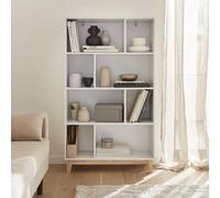 4-Shelf Scandi-Style Bookcase White - Sweeek