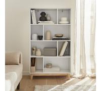 Sweeek - 4-Shelf Scandi-Style Bookcase White 80X30X138 Cm - Floki