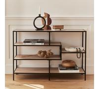 Sweeek. 5-Level Industrial Bookshelf In Metal And Wood Effect Loft Natural 114X33X78 Cm