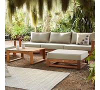 sweeek 5-seater Aluminium & Wooden Frame Garden Sofa Set in Beige swe eige
