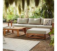 Sweeek. 5-Seater Wooden Garden Sofa Mendoza Natural 273X75X72.5 Cm