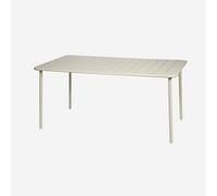 Sweeek. 6-8 Seater Rectangular Steel Garden Table Amelia 160Cm Beige 160X90X72.5 Cm