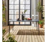 Sweeek. 6-8 Seater Rectangular Steel Garden Table Amelia 160Cm Anthracite 160X90X72.5 Cm