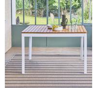 Sweeek - 6-Seater Acacia Wood Garden Table Senora White 120X80X75 Cm
