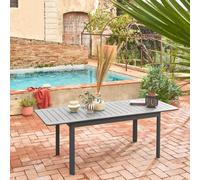 sweeek 6-seater extendable aluminium garden table in Dark Grey swe ark Grey