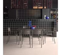 Sweeek - 6-Seater Metal Garden Table Set With 6 Chairs Anthracite 141.2X80X72.5 Cm - Amelia