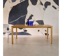 Sweeek - 6-Seater Rectangular Dining Table With Rubberwood And Natural Oak Veneer - 180 X 100 X 75 Cm - Solene