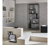 sweeek 6-tier Asymmetrical Bookshelf In Black Metal swe lack