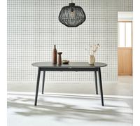Sweeek - 6 To 8-Seater Extendable Oval Dining Table Black 160X90X75 Cm - Lisa