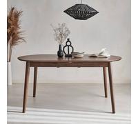 sweeek 6 To 8-seater Extendable Oval Dining Table in Dark Brown swe ark Brown