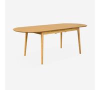 Sweeek - 6 To 8-Seater Extendable Oval Dining Table Natural 160X90X75 Cm - Lisa