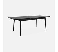 Sweeek - 6 To 8-Seater Extendable Rectangular Dining Table Lina Black 210X90X75 Cm