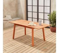 Sweeek - 6 To 8-Seater Extendable Wooden Garden Table Natural 180X80X75 Cm - Almeria 180Cm