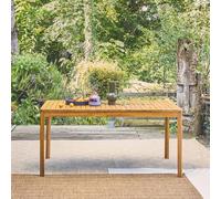 sweeek 8-seater Acacia Wooden Garden Table With Rounded Corners in Light Brown sweeek Light Brown