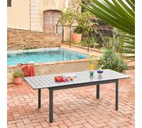 sweeek 8-seater extendable aluminium garden table in Dark Grey swe ark Grey