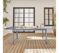 Sweeek - 8-Seater Extendable Garden Table Aluminum Chicago Grey 244X100X75 Cm
