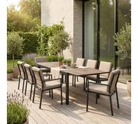 Sweeek - 8-Seater Extendable Outdoor Table Brown 240X90X75 Cm - Nashville 240Cm