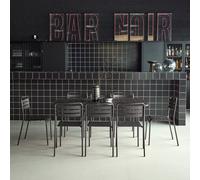 Sweeek - 8-Seater Metal Garden Table With 8 Chairs Anthracite 160X90X72.5 Cm - Amelia