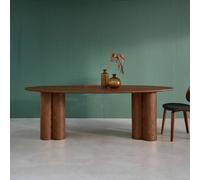 sweeek 8-seater oval dining table, rubberwood & oak veneer in Dark Brown sweeek Dark Brown