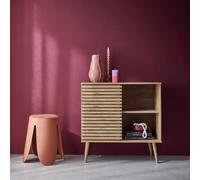 Sweeek - 80Cm Scandi-Style Sideboard Wood Effect And Sliding Door Natural 80X39X80 Cm - Madere