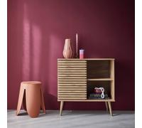 Sweeek - 80Cm Scandi-Style Sideboard Wood Effect And Sliding Door Madere Natural 80X39X80 Cm