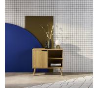 Sweeek - 80Cm Walnut-Effect Sideboard With 2 Shelves Nepal Ash Effect 80X39X69 Cm