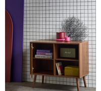 Sweeek - 80Cm Walnut-Effect Sideboard With 2 Shelves Walnut 80X39X69 Cm - Nepal