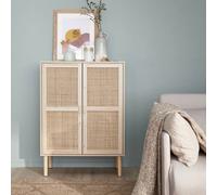 Sweeek - 80Cm Woven Rattan Storage Cabinet Camargue Natural 80X40X110 Cm