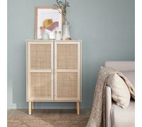 Sweeek - 80Cm Woven Rattan Storage Cabinet Camargue Natural 80X40X110 Cm