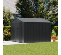 Alice's Garden (6.7 X 6.2Ft) 7.06M² Metal Garden Shed - Calaisis Grey And White - Tool Shed With Single Latch Door Ground Fixing Kit Supplied