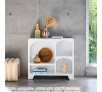 sweeek 90cm sideboard with a white wooden effect & 4 compartments sweeek White