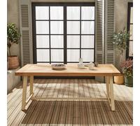 Acacia Wood And Steel Table Indoor/outdoor Light Wood - Sweeek