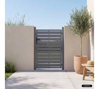 swe luminum garden gate with lock & handle in Dark Grey swe ark Grey