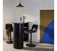 Swe ar Table, High Kitchen Table With Wooden Decor And Storage., Wallis, Black, 120X55X100 Cm