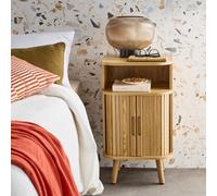 Sweeek - Bedside Table With Sliding Doors And 1 Niche Legacy Natural 40X40X70 Cm