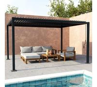 Sweeek - Bioclimatic Pergola Aluminium And Steel With Adjustable Slats 4X3M Palace 4X3M Anthracite 392X292X211 Cm