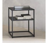 Swe lack Metal Bedside Table With Shelf Industrielle Black 43X40X52 Cm