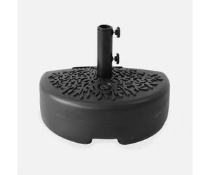 Sweeek - Black Semi-Circular Half Parasol Base Black 35.5X48X32 Cm - Half-Parasol Base